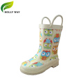 Owl Printing Kids' Rubber Rain Boots